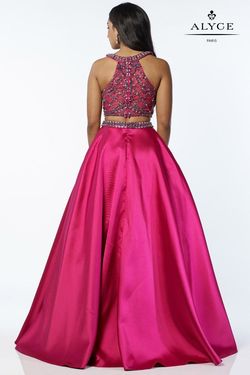 Style 6778 Alyce Paris Pink Size 14 Sequined Two Piece Tall Height A-line Dress on Queenly