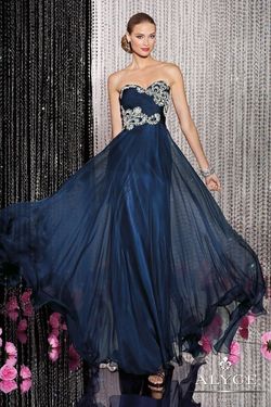 Style 5594 Alyce Paris Blue Size 12 Tall Height Strapless Prom A-line Dress on Queenly