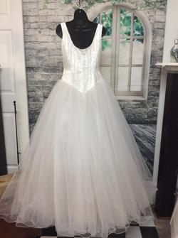 Demetrios White Size 10 Tall Height Demetrious Ball gown on Queenly