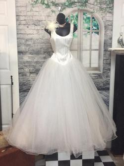 Demetrios White Size 10 Tall Height Demetrious Ball gown on Queenly