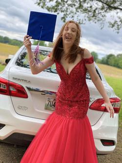 Sherri Hill Red Size 8 Prom Mermaid Dress on Queenly