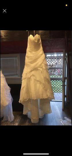 Demetrios White Size 12 Strapless A-line Dress on Queenly