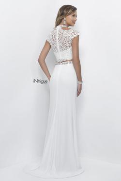 Style 292_Intrigue Blush Prom White Size 10 High Neck Prom Side slit Dress on Queenly