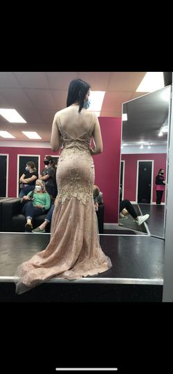 Jovani Pink Size 0 Rose Gold Pageant Medium Height Prom Mermaid Dress on Queenly