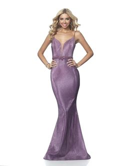 Style 11989 Blush Prom Purple Size 6 Shiny Tall Height Prom $300 Mermaid Dress on Queenly