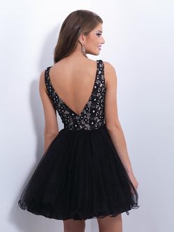 Style 9867 Blush Prom Black Size 6 Lace Jewelled $300 Tall Height Cocktail Dress on Queenly