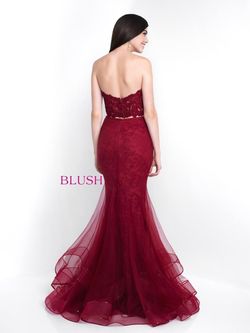 Style 11508 Blush Prom Red Size 4 Floor Length Strapless Mermaid Dress on Queenly