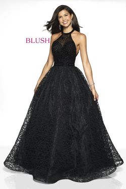 Style 5701 Blush Prom Black Size 8 Tall Height Prom Floor Length Ball gown on Queenly