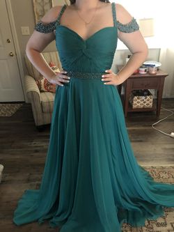 Sherri Hill Green Size 10 Wedding Guest Sweetheart Sorority Formal Floor Length Jewelled A-line Dress on Queenly