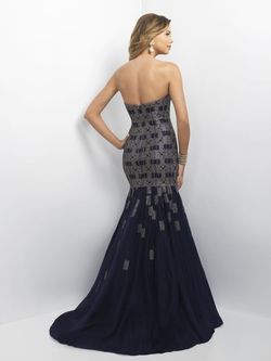 Style 11130 Blush Prom Black Size 10 Floor Length Navy Blue Mermaid Dress on Queenly