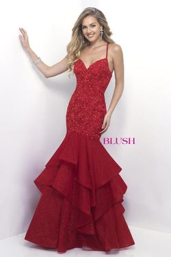 Style 11266 Blush Prom Red Size 2 Prom Tall Height Mermaid Dress on Queenly