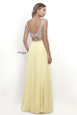 Style 272_Intrigue Blush Prom Yellow Size 8 Tall Height Prom Straight Dress on Queenly