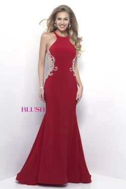 Style 11202 Blush Prom Red Size 2 Pageant Floor Length Mermaid Dress on Queenly