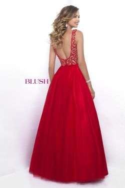 Style 5603 Blush Prom Red Size 14 Halter Tall Height Floor Length Prom Ball gown on Queenly