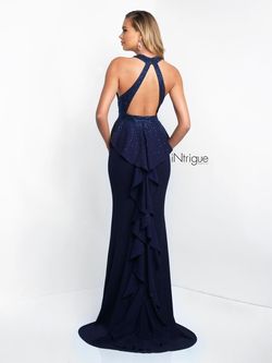 Style 401 Blush Prom Navy Blue Size 8 Keyhole 401 $300 Mermaid Dress on Queenly