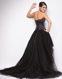 Style 9613 Blush Prom Black Size 12 Floor Length Plus Size High Low Ball gown on Queenly