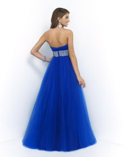 Style 5407 Blush Prom Blue Size 12 Strapless Prom Plus Size Floor Length Pageant Ball gown on Queenly