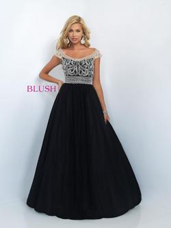 Style 5511 Blush Prom Black Size 14 Tall Height Prom Ball gown on Queenly