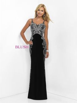 Style 11114 Blush Prom Black Tie Size 2 Prom Pattern Pageant Straight Dress on Queenly