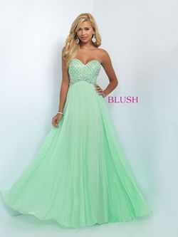 Style 11050 Blush Prom Green Size 2 Floor Length Pageant Strapless A-line Dress on Queenly