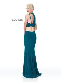 Style 3761 Clarisse Green Size 2 Prom Black Tie $300 Emerald Side slit Dress on Queenly