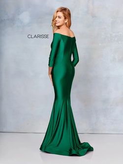 Style 3841 Clarisse White Size 0 Tall Height Floor Length Prom Long Sleeve Mermaid Dress on Queenly