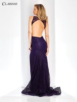 Style 3448 Clarisse Purple Size 4 Cut Out Side slit Dress on Queenly