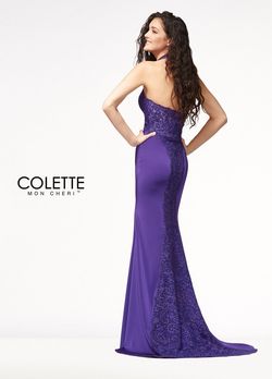 Style CL18224 Mon Cheri Purple Size 2 Wedding Guest Tall Height Floor Length Mermaid Dress on Queenly