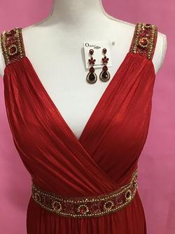 Lara Red Size 10 Jewelled A-line Dress on Queenly