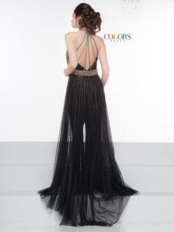 Style 2043 Colors Black Size 8 Interview Floor Length Halter Jumpsuit Dress on Queenly