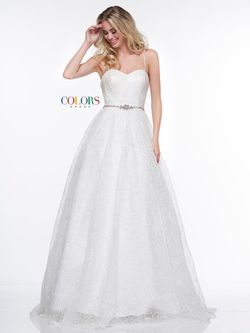 Style 2134 Colors White Size 2 Floor Length Wedding Prom Ball gown on Queenly