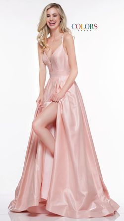 Style 2062 Colors Pink Size 2 Floor Length Side slit Dress on Queenly