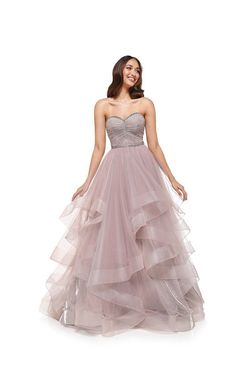 Style 2279 Colors Nude Size 6 Floor Length Ruffles Ball gown on Queenly
