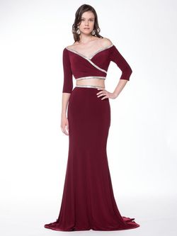 Style 1728 Colors Red Size 8 Prom Floor Length Long Sleeve Mermaid Dress on Queenly