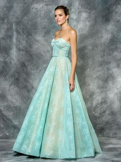 Style 1684 Colors Blue Size 2 Floor Length Pageant Quinceanera Turquoise Ball gown on Queenly