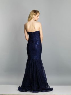 Style A7594 Dave and Johnny Blue Size 2 Floor Length Dave & Johnny Navy Mermaid Dress on Queenly