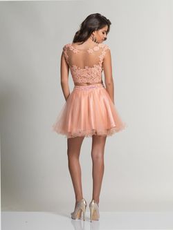 Style 784 Dave and Johnny Pink Size 8 Appearance Tulle Flare Cap Sleeve Two Piece Cocktail Dress on Queenly