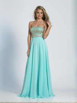 Style A4171 Dave & Johnny Blue Size 0 Strapless Prom Dave And Johnny Straight Dress on Queenly