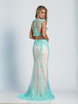 Style A4160 Dave and Johnny Blue Size 2 Prom Two Piece Floor Length Straight Dress on Queenly