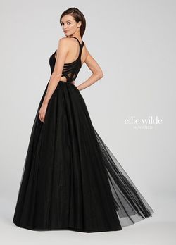 Style EW119090 Ellie Wilde Purple Size 6 Black Tie Pageant A-line Dress on Queenly