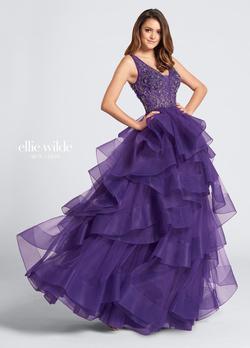 Style EW21726 Ellie Wilde Purple Size 8 Quinceanera Tall Height Prom Ball gown on Queenly