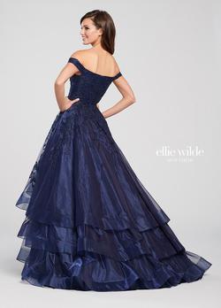 Style EW119043A Ellie Wilde Blue Size 14 Tall Height Prom Ball gown on Queenly