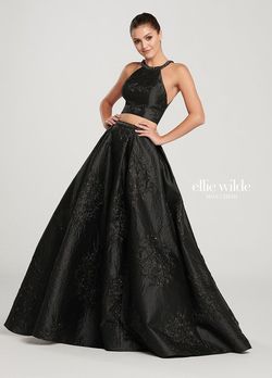 Style EW119151 Ellie Wilde Black Size 00 Floor Length Prom Ball gown on Queenly