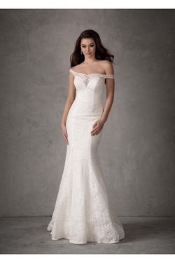 Style 97100 Iva Remington White Size 12 Floor Length Plus Size Mermaid Dress on Queenly