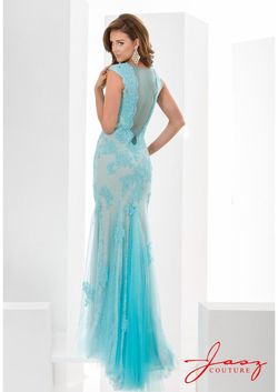 Style 5601 Jasz Couture Light Blue Size 12 Cap Sleeve Turquoise Bridesmaid Mermaid Dress on Queenly