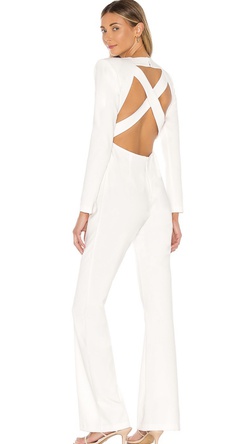 Michael Costello White Size 6 Interview Tall Height Jumpsuit Dress on Queenly