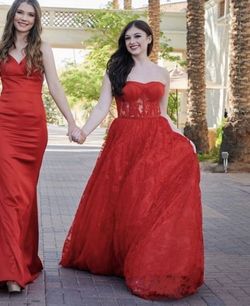 Mac Duggal Red Size 6 Pageant Medium Height Prom Ball gown on Queenly