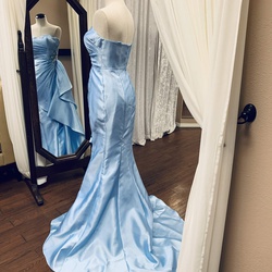 Cinderella Divine Blue Size 6 Silk Mermaid Dress on Queenly