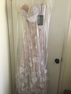 Mac Duggal Nude Size 6 Embroidery Floral Mermaid Dress on Queenly