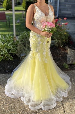 Jovani Yellow Size 8 Mermaid Dress on Queenly